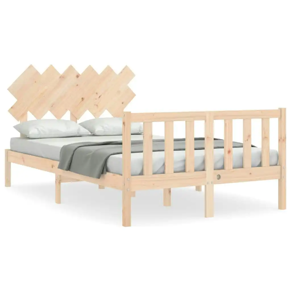 Bed Frame with Headboard 137x187 cm Double Solid Wood 3193441