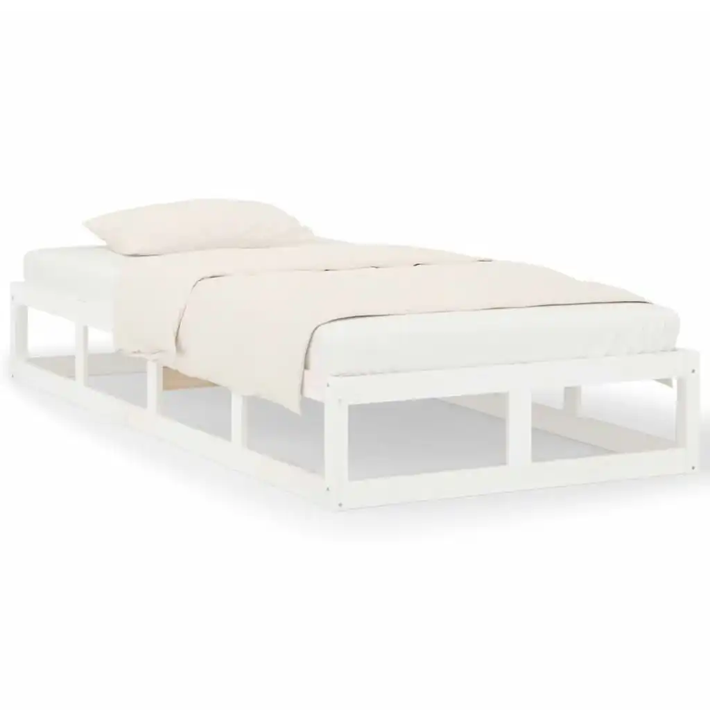 Bed Frame White 100x200 cm Solid Wood 820787