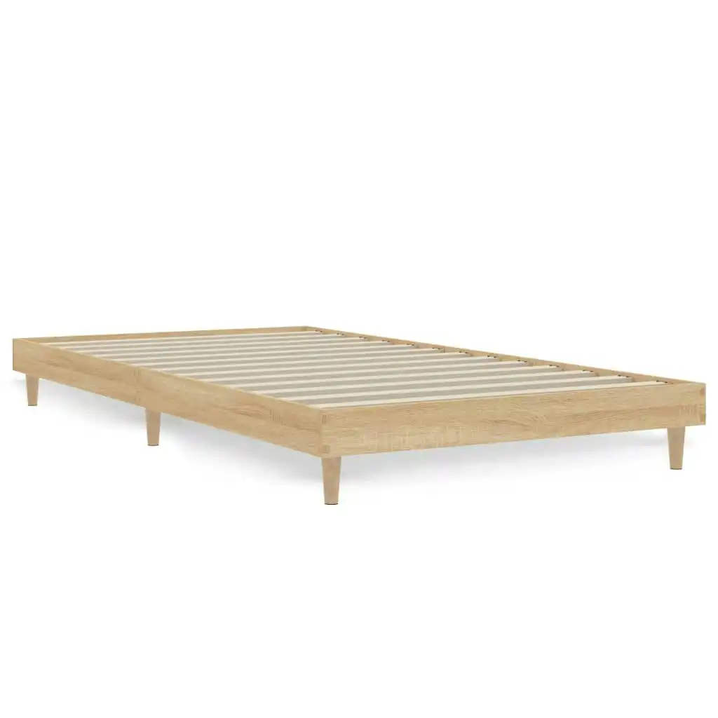 Bed Frame Sonoma Oak 92x187 cm Single Size Engineered Wood 832096