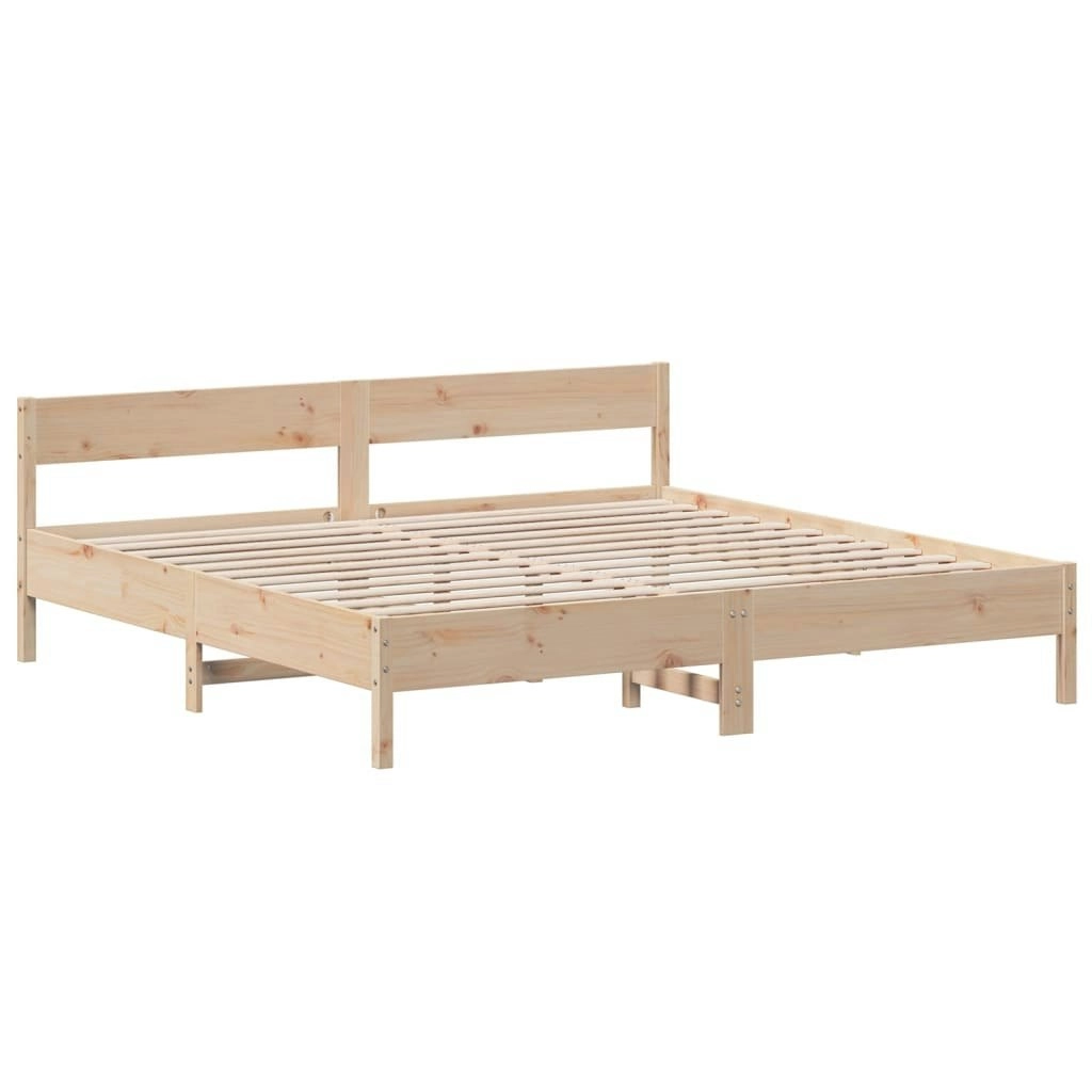 Bed Frame without Mattress 183x203 cm King Solid Wood Pine 3216212