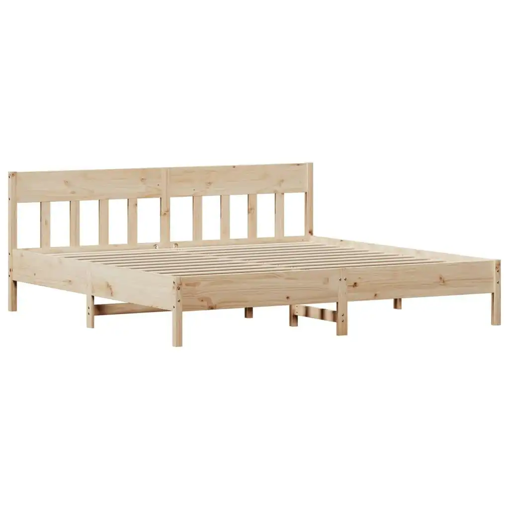 Bed Frame with Headboard 183x203 cm King Size Solid Wood Pine 3216203