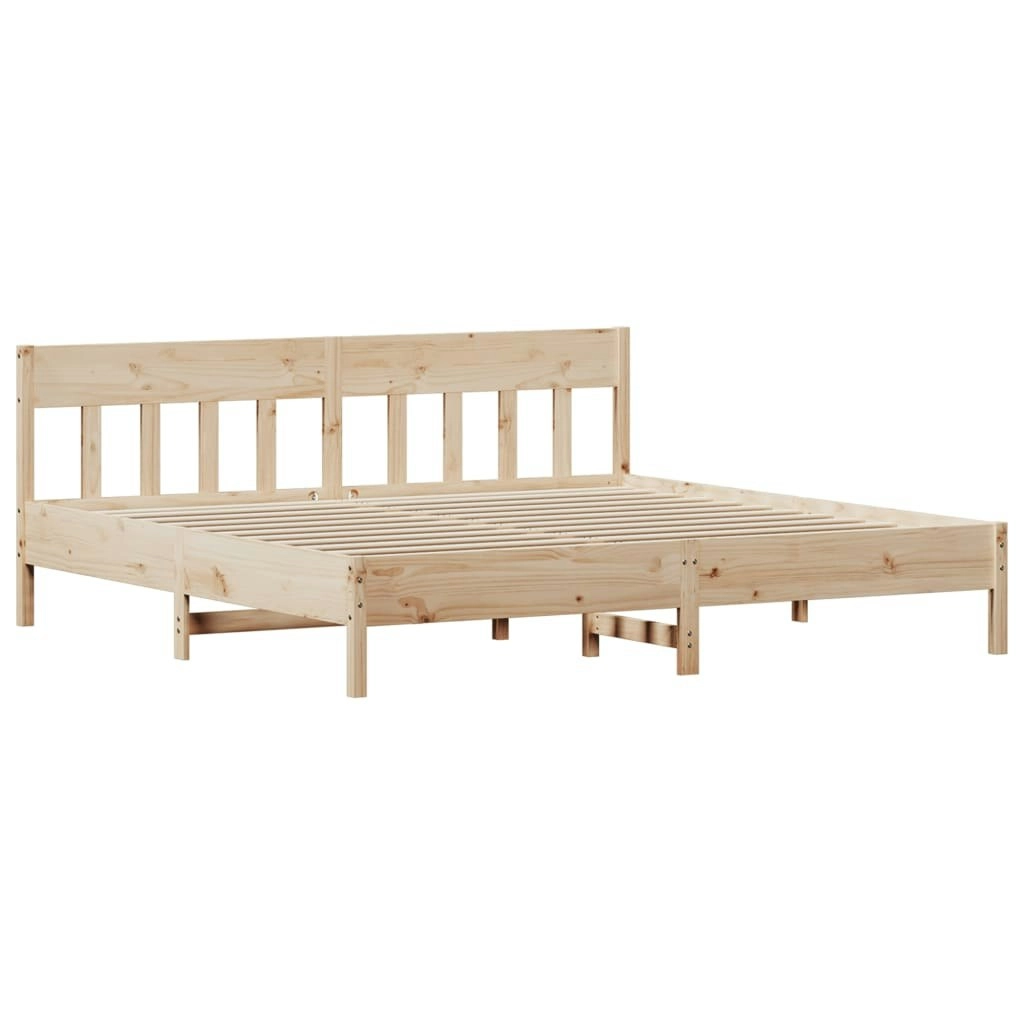 Bed Frame without Mattress 183x203 cm King Solid Wood Pine 3216203