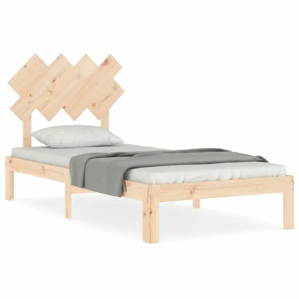 Bed Frame with Headboard 90x190 cm Solid Wood 3193691