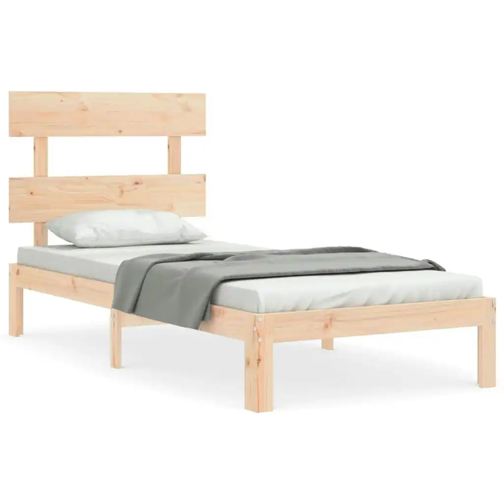 Bed Frame with Headboard 90x190 cm Solid Wood 3193496