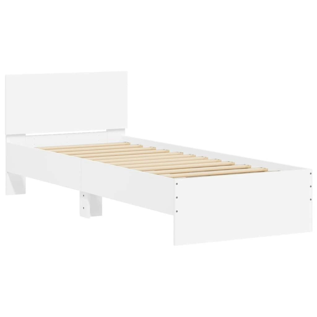 Bed Frame with Headboard White 90x190 cm Engineered wood 838652