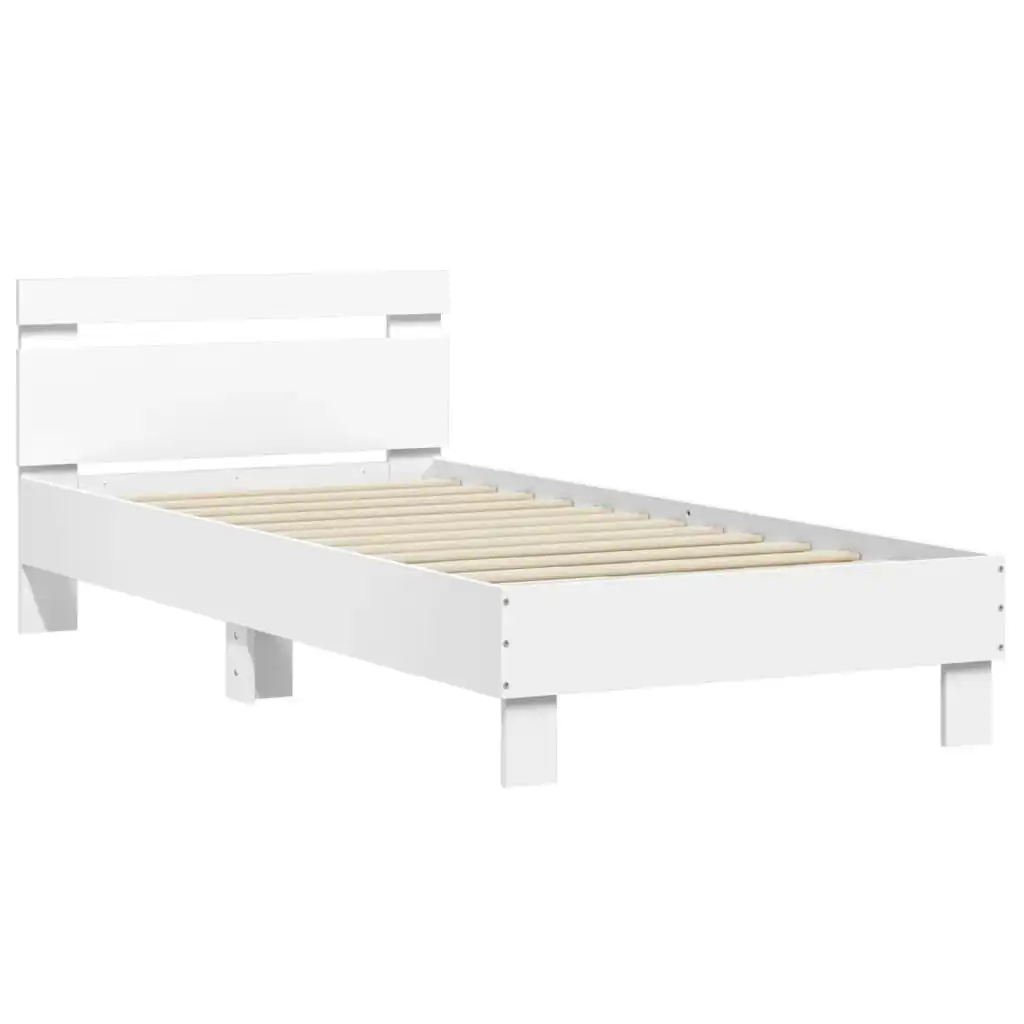 Bed Frame with Headboard White 90x190 cm Engineered wood 838561