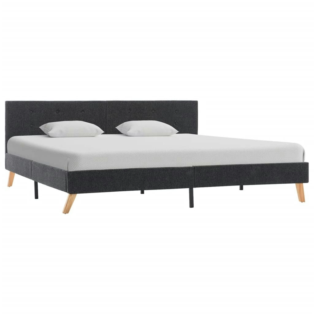 Bed Frame Grey Fabric 183x203 cm King Size 288130