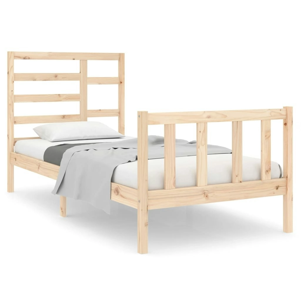 Bed Frame Solid Wood 92x187 cm Single Size 3105890