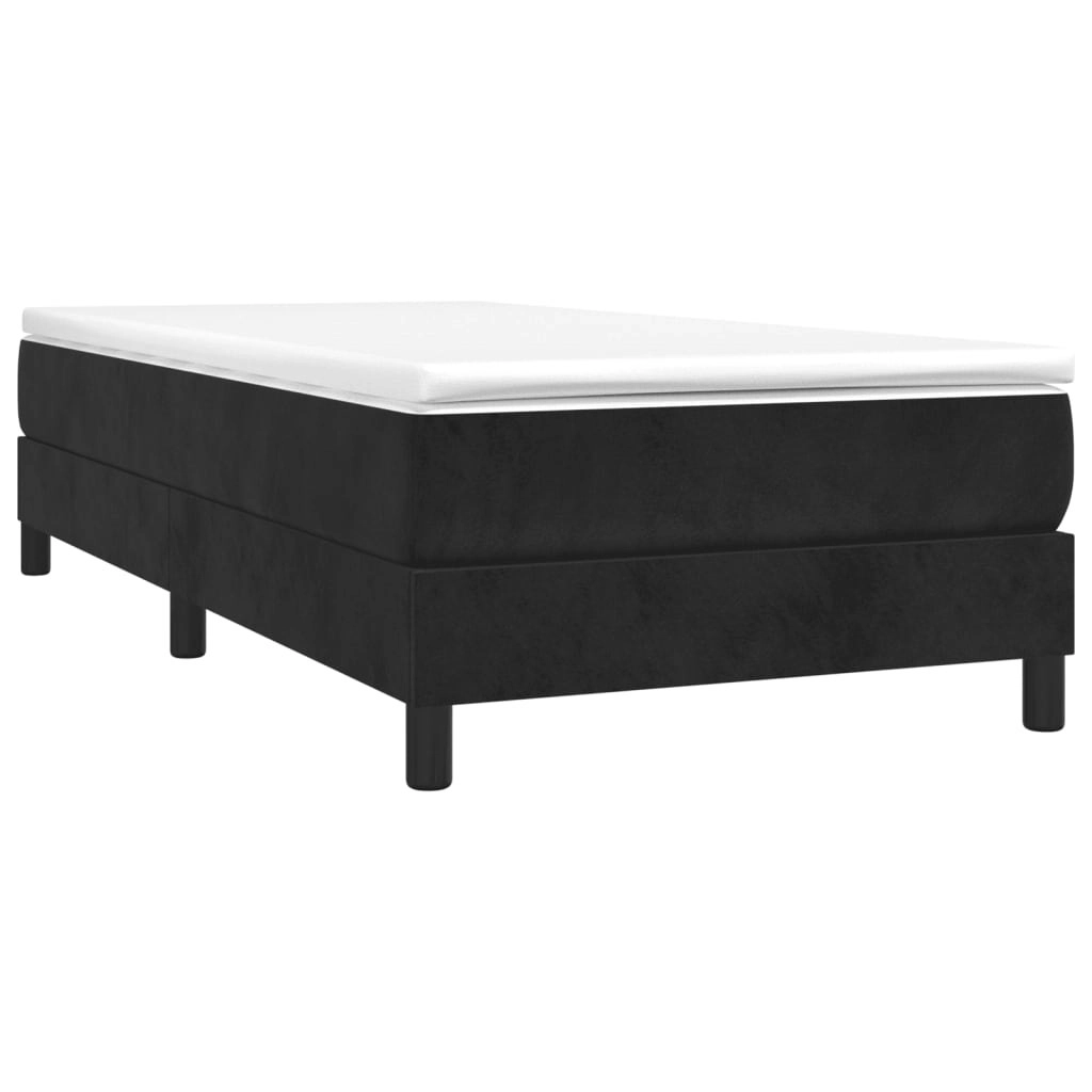 Box Spring Bed with Mattress Black 106x203 cm King Single Size Velvet 3283167