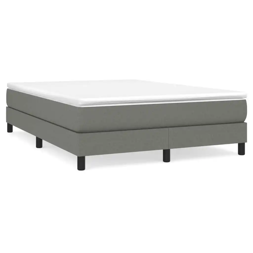 Box Spring Bed with Mattress Dark Grey 137x190 cm Fabric 3144116