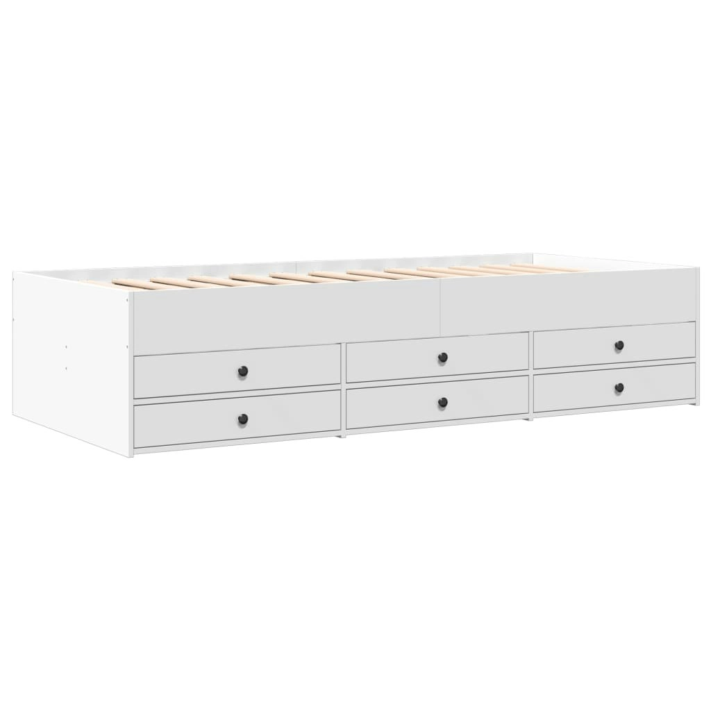 Daybed with Drawers without Mattress White 90x190 cm 3280881