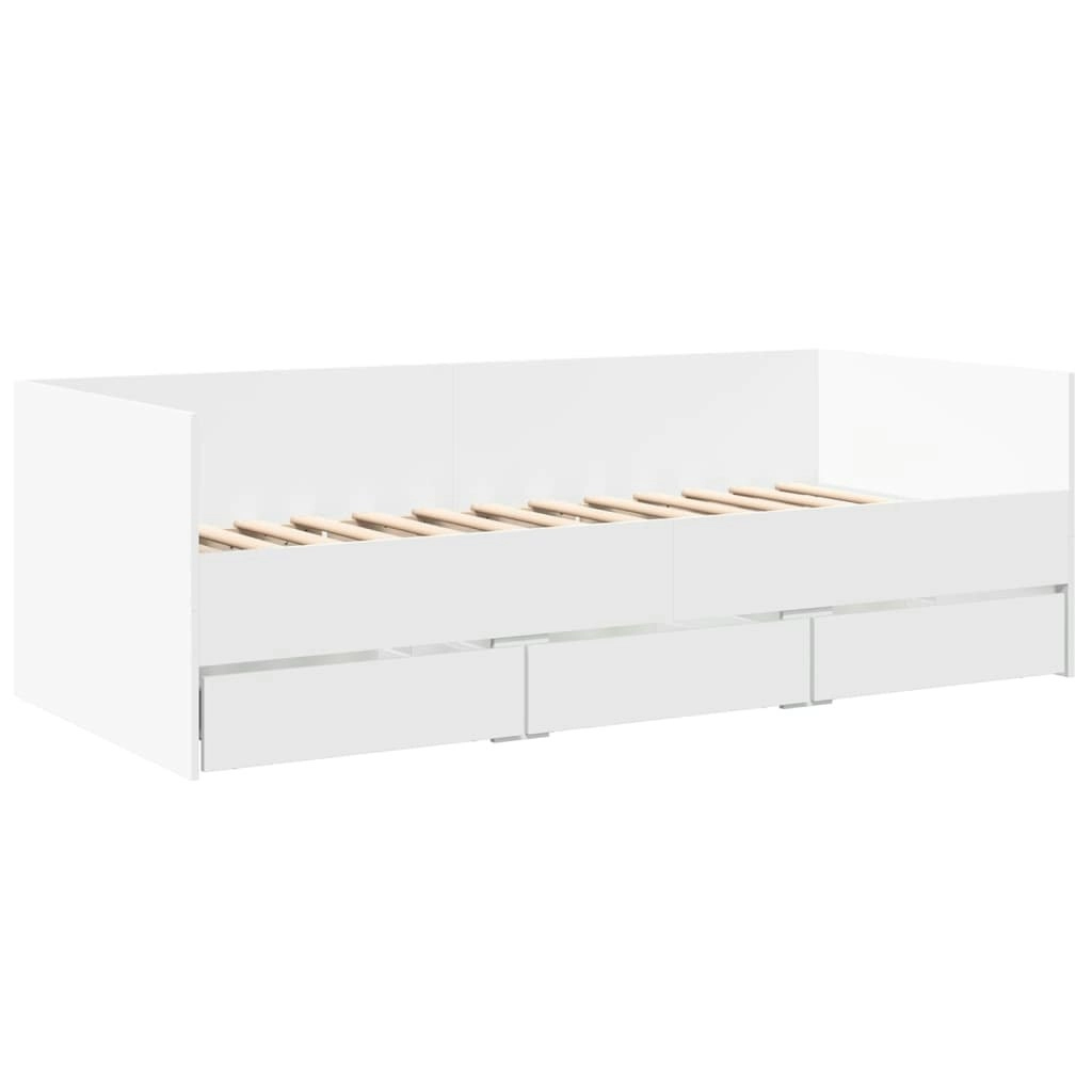 Daybed with Drawers without Mattress White 90x190 cm 3280825