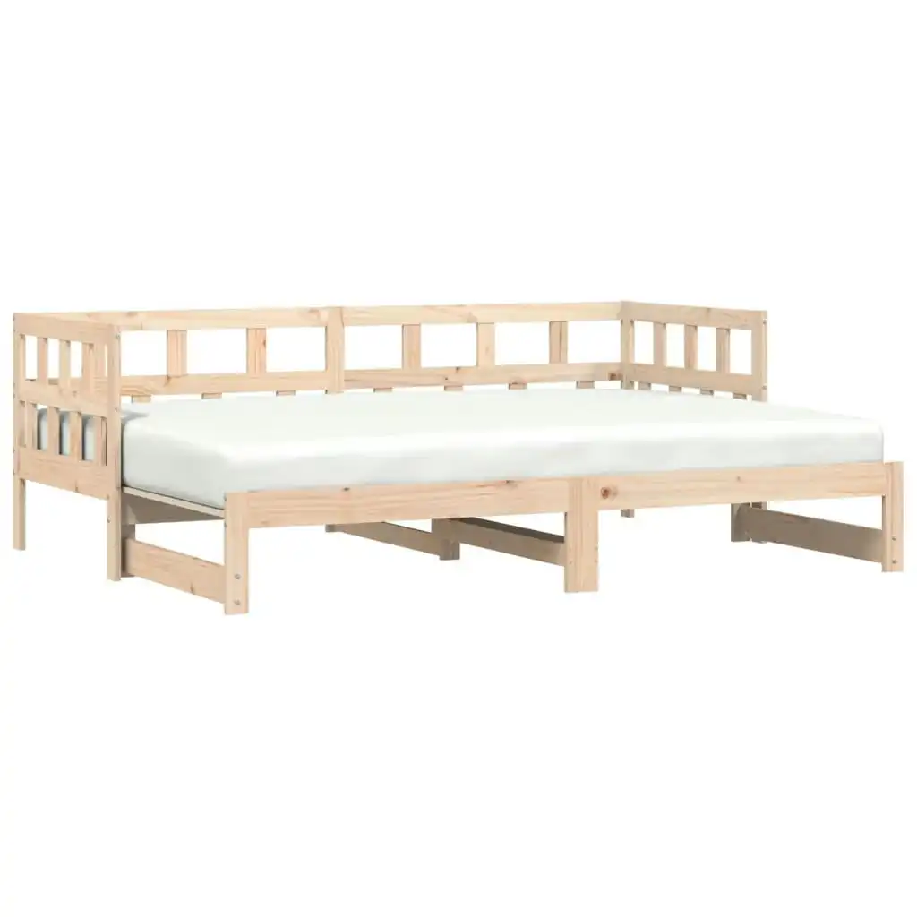 Daybed with Trundle 92x187 cm Single Size Solid Wood Pine 836210