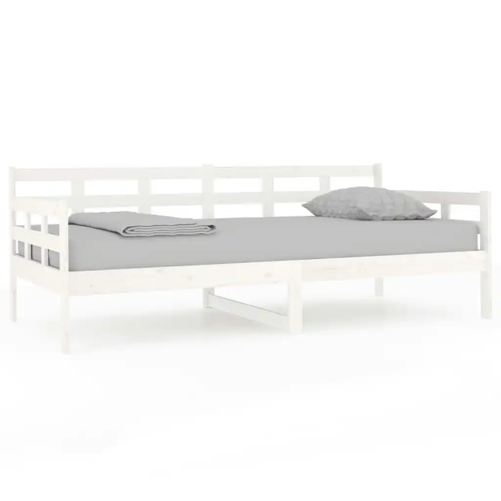 Day Bed White Solid Wood Pine 92x187 cm Single Size 820368