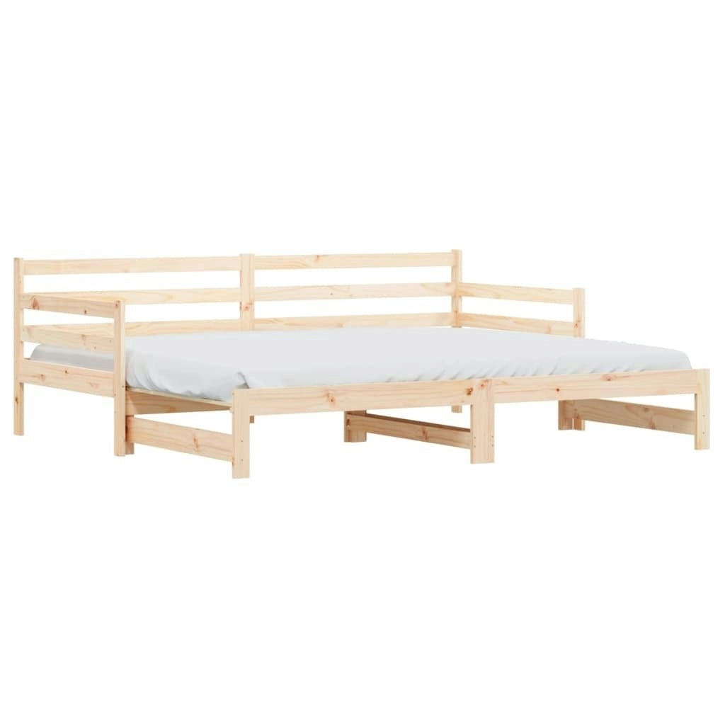 Daybed with Trundle 92x187 cm Single Size Solid Wood Pine 836153