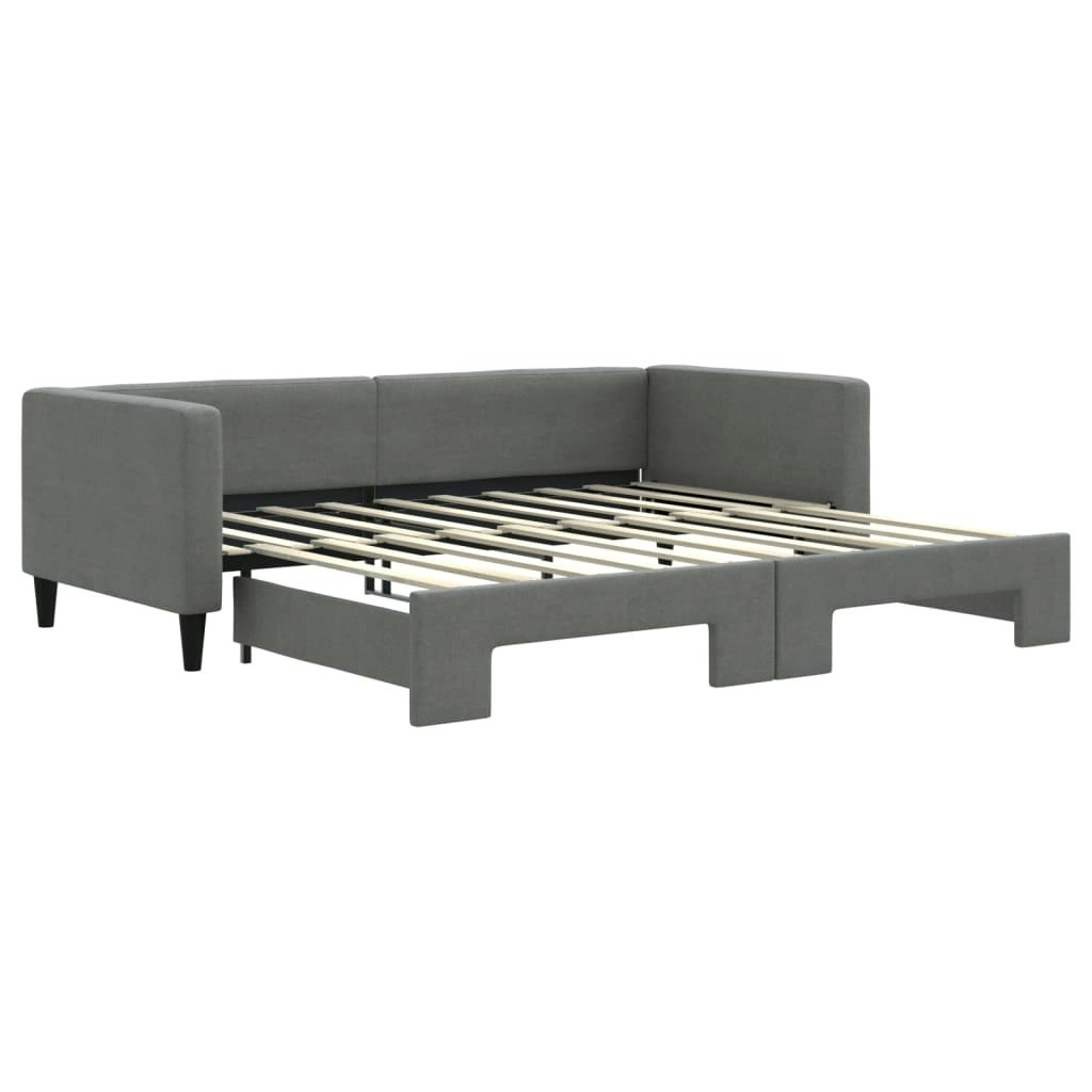 Daybed with Trundle without Mattress Dark Grey 90x190 cm 3196589