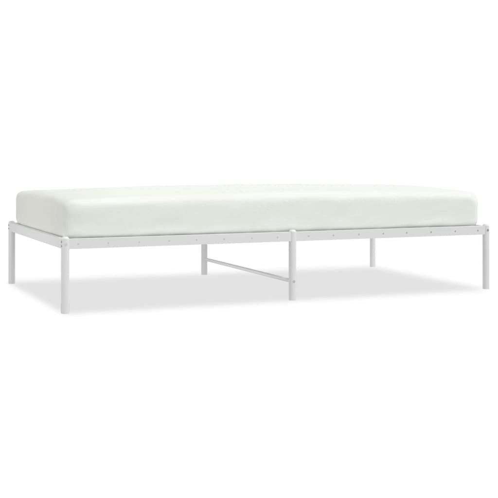 Metal Bed Frame White 107x203 cm 350909