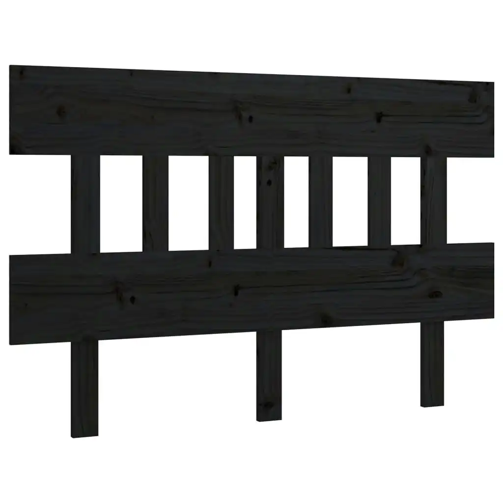 Bed Headboard Black 138.5x3x81 cm Solid Wood Pine 819119