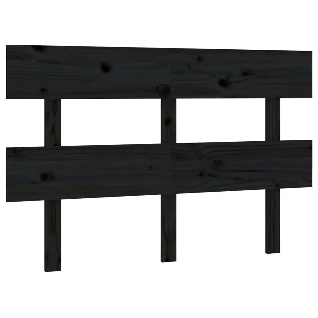 Bed Headboard Black 138x3x81 cm Solid Wood Pine 819069