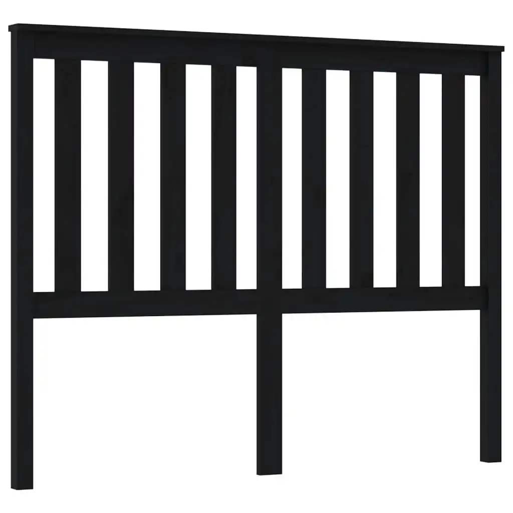 Bed Headboard Black 141x6x101 cm Solid Wood Pine 818519