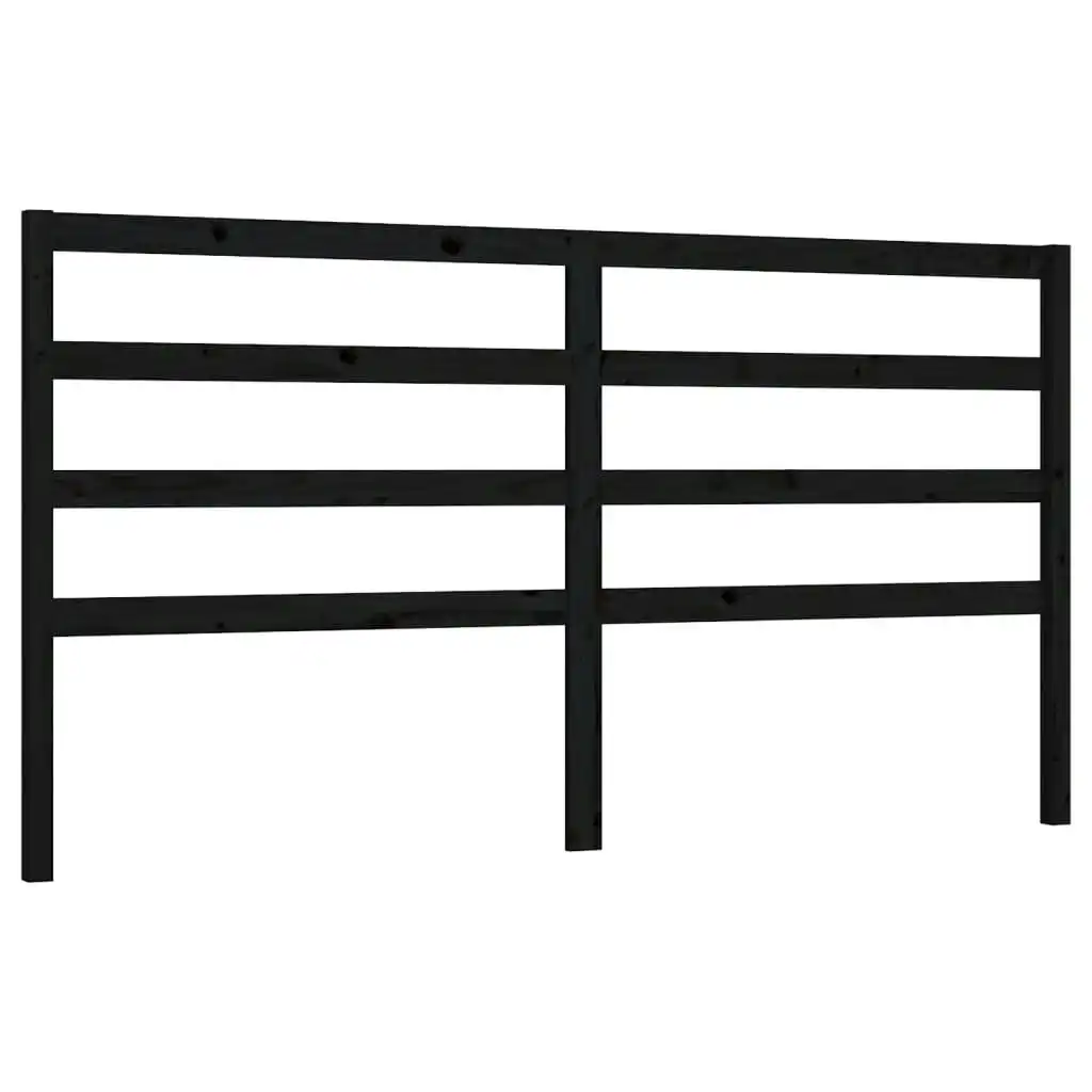 Bed Headboard Black 186x4x100 cm Solid Wood Pine 817659