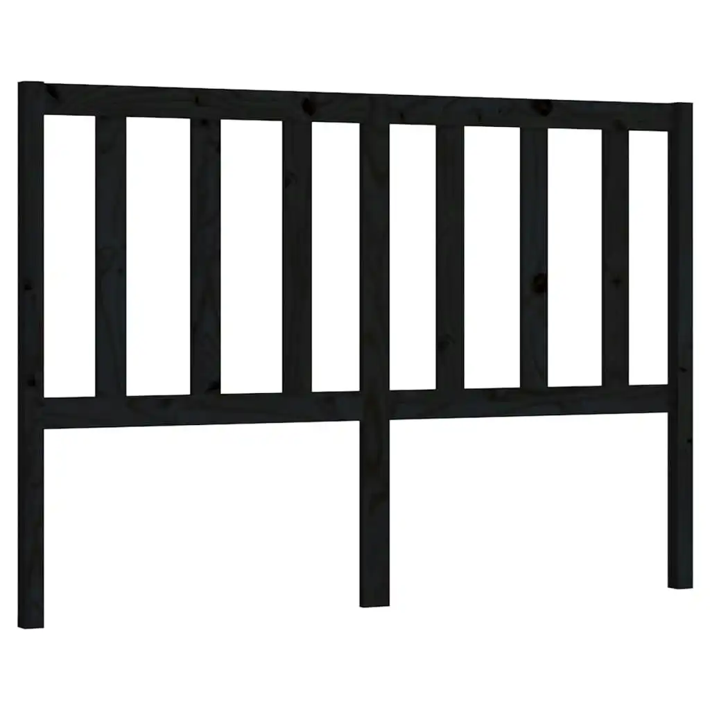 Bed Headboard Black 141x4x100 cm Solid Wood Pine 817739