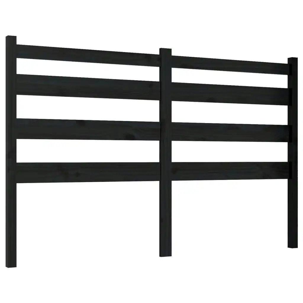 Bed Headboard Black 156x4x100 cm Solid Wood Pine 818429