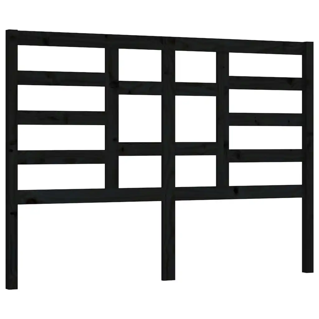 Bed Headboard Black 156x4x104 cm Solid Wood Pine 818149