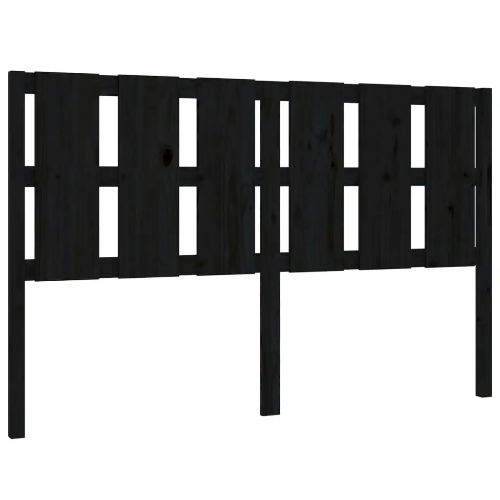 Bed Headboard Black 155.5x4x100 cm Solid Wood Pine 817999