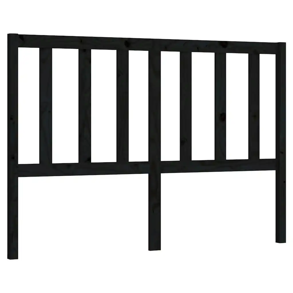 Bed Headboard Black 156x4x100 cm Solid Wood Pine 817749