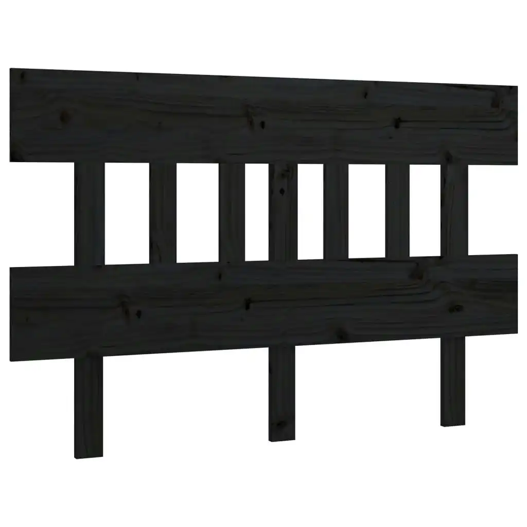 Bed Headboard Black 153.5x3x81 cm Solid Wood Pine 819129