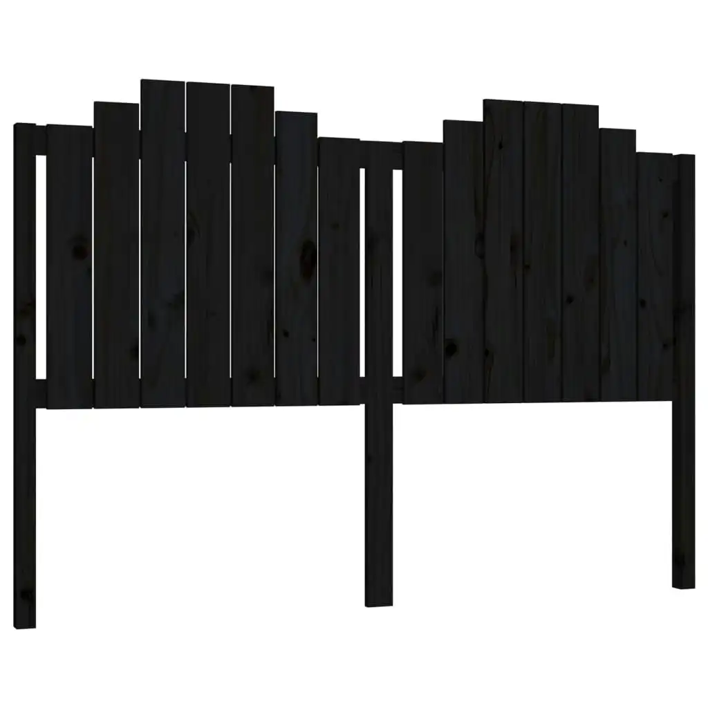 Bed Headboard Black 156x4x110 cm Solid Wood Pine 818479