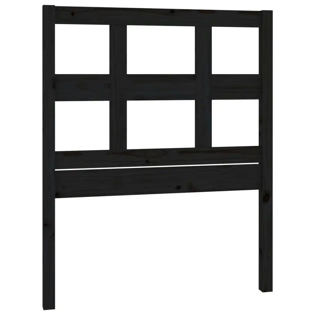 Bed Headboard Black 95.5x4x100 cm Solid Wood Pine 818904