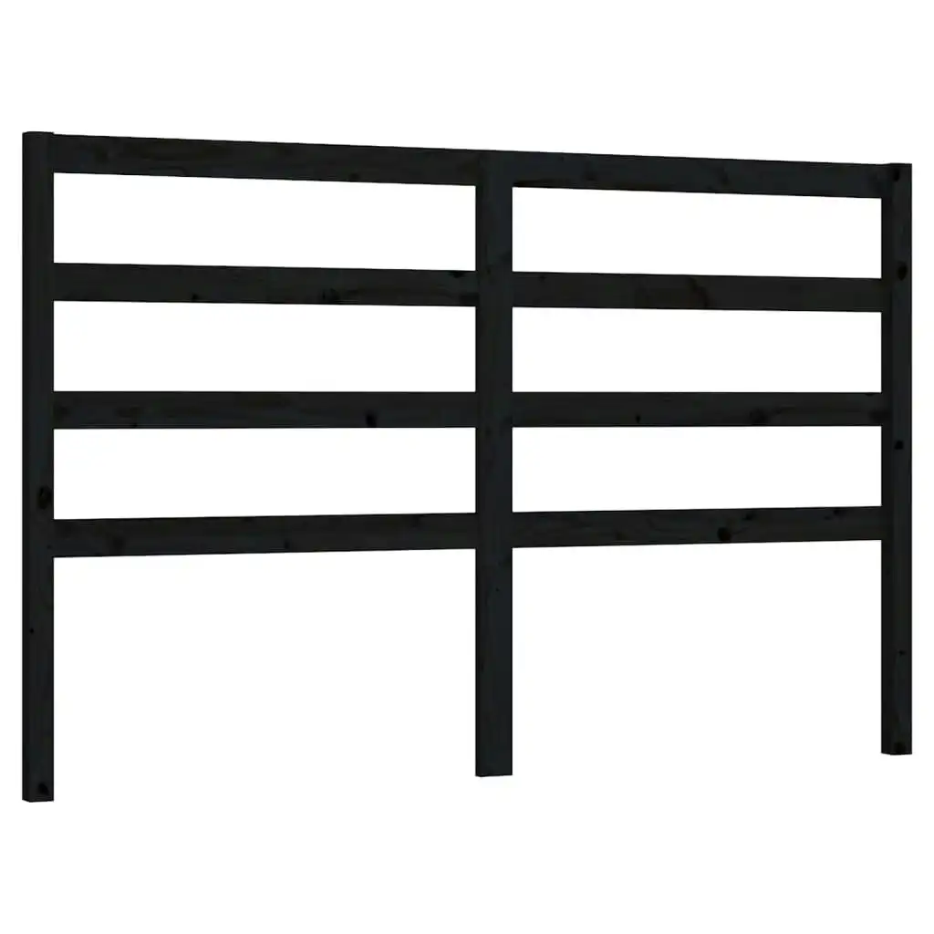 Bed Headboard Black 156x4x100 cm Solid Wood Pine 817649