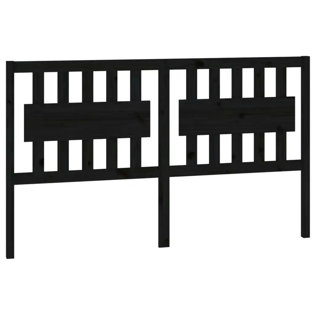 Bed Headboard Black 155.5x4x100 cm Solid Wood Pine 818579