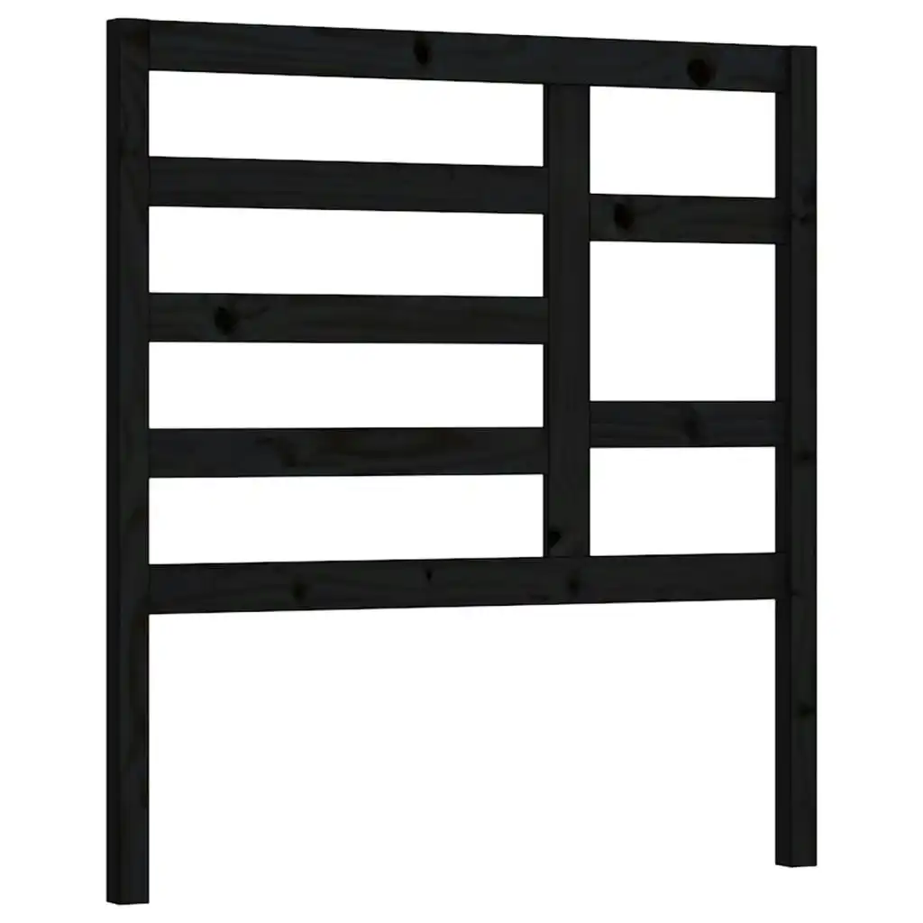 Bed Headboard Black 96x4x104 cm Solid Wood Pine 818124