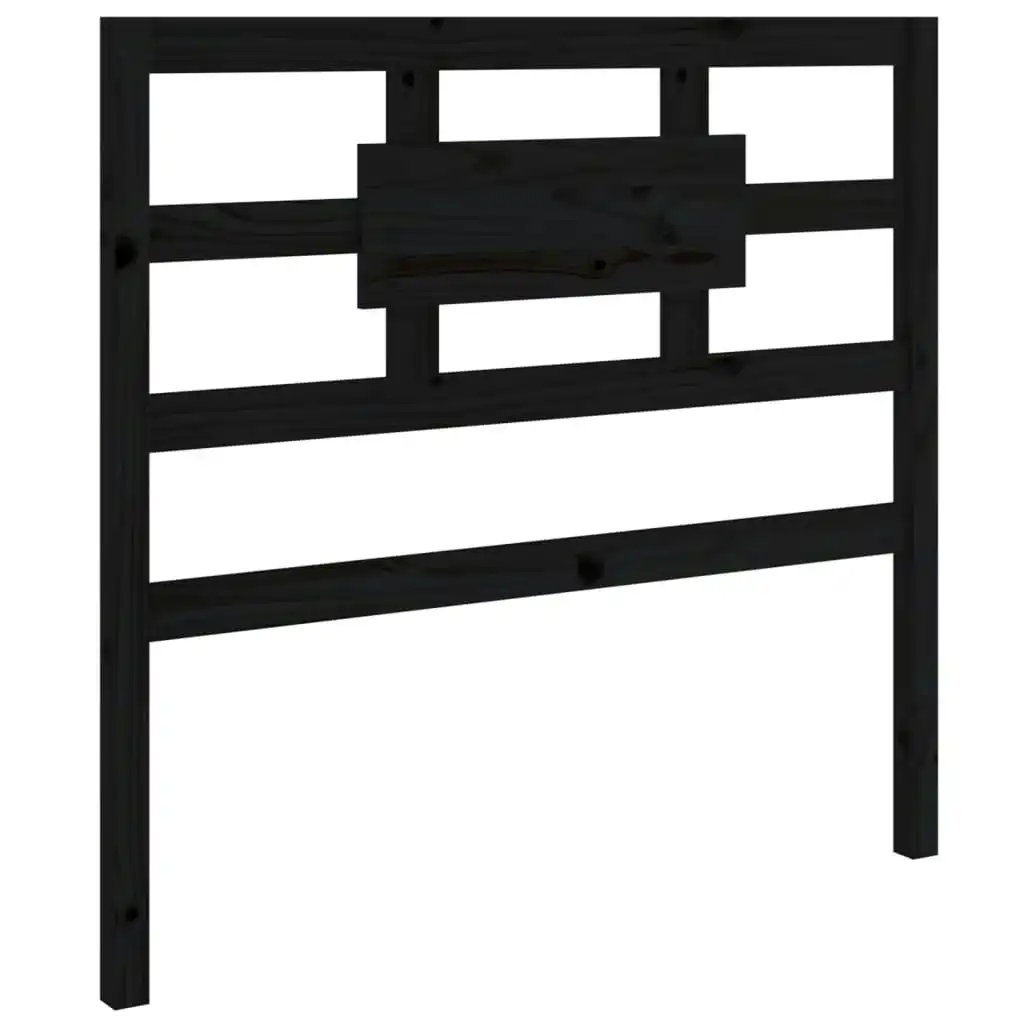 Bed Headboard Black 95.5x4x100 cm Solid Wood Pine 818024