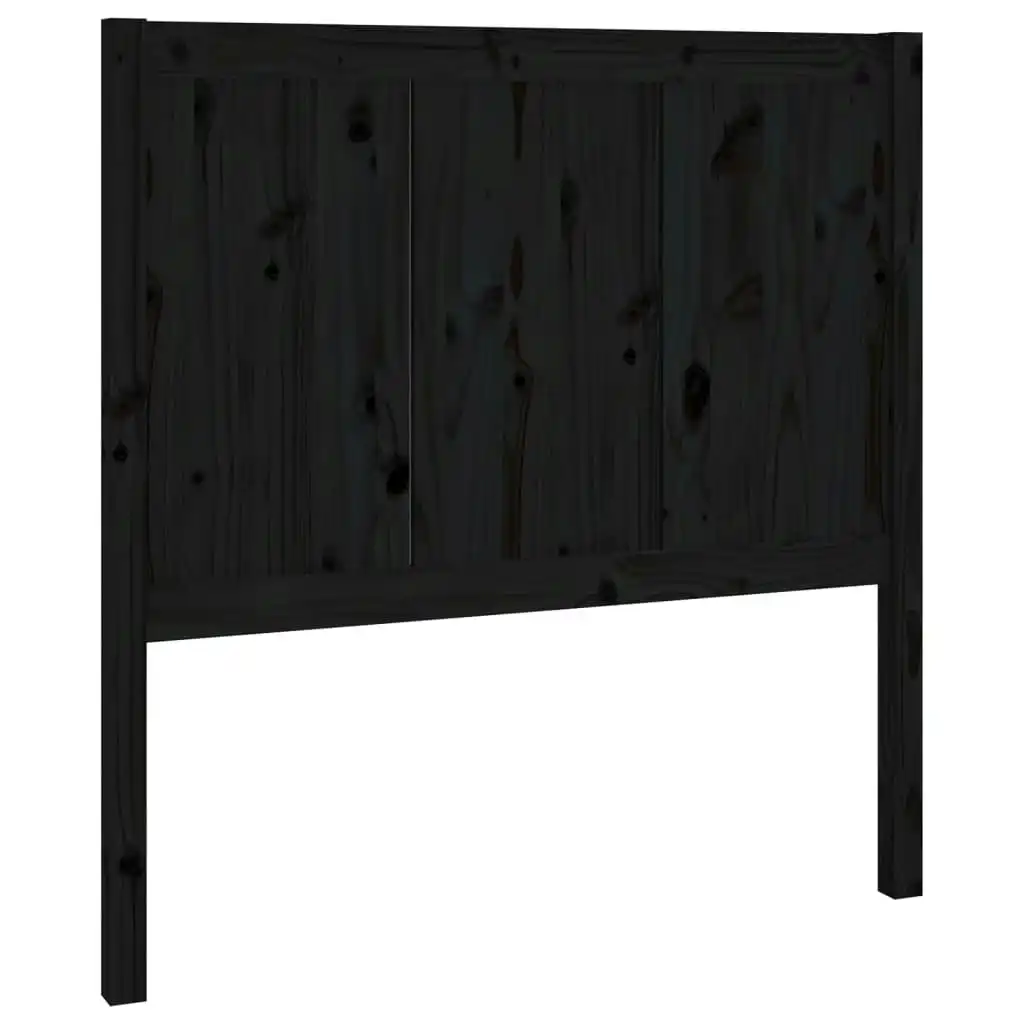 Bed Headboard Black 95.5x4x100 cm Solid Pine Wood 818074