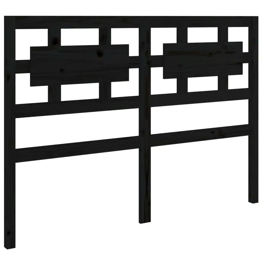 Bed Headboard Black 155.5x4x100 cm Solid Wood Pine 818049