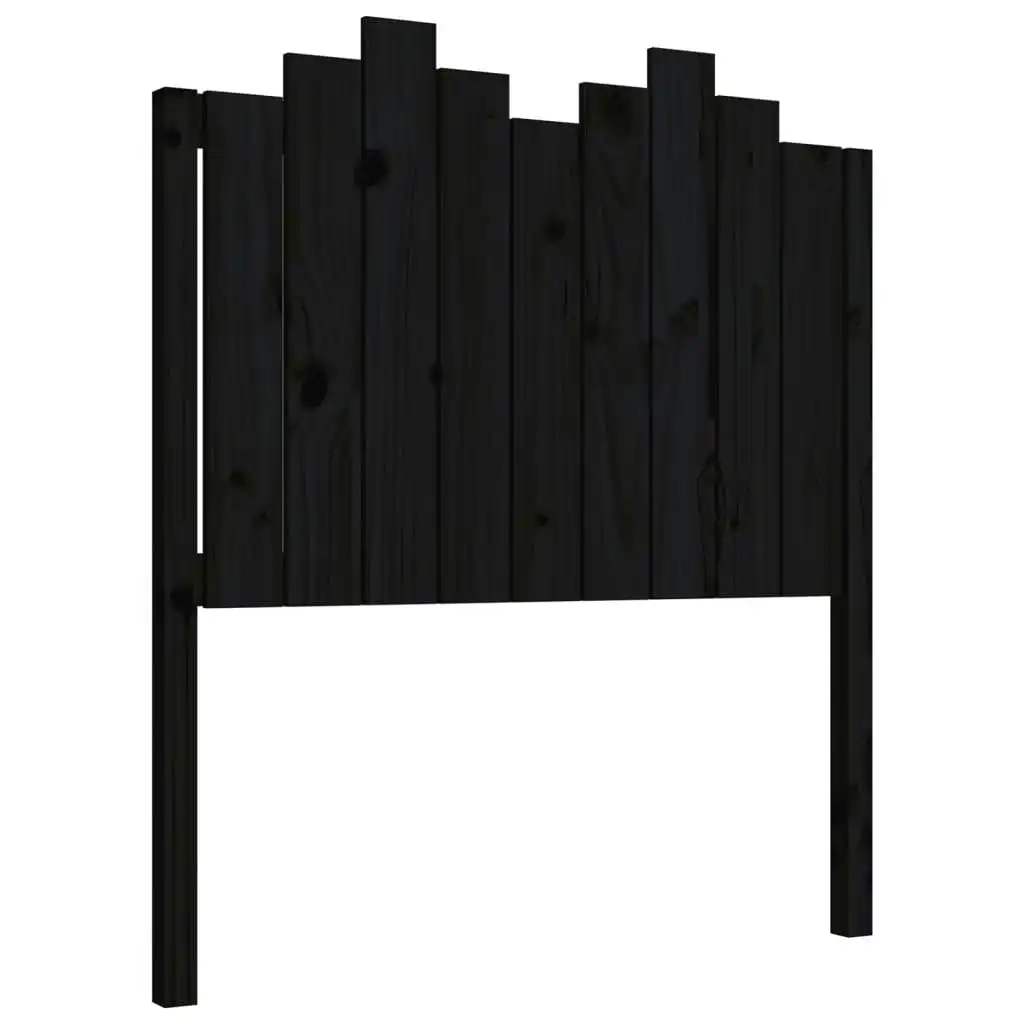 Bed Headboard Black 96x4x110 cm Solid Wood Pine 818454