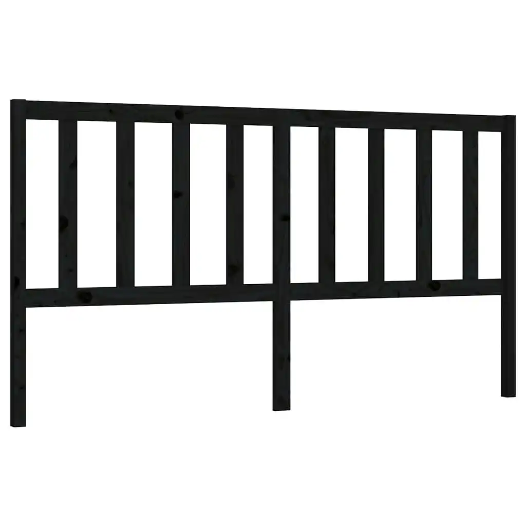 Bed Headboard Black 186x4x100 cm Solid Wood Pine 817759