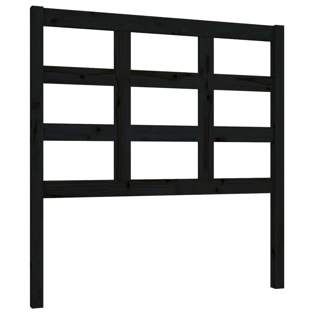 Bed Headboard Black 95.5x4x100 cm Solid Wood Pine 817874