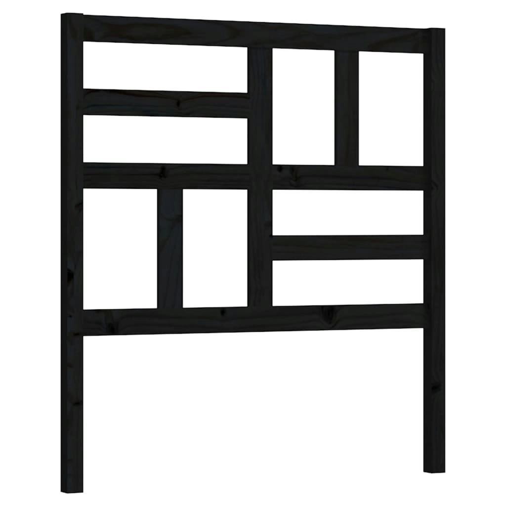 Bed Headboard Black 96 cm Solid Wood Pine 818174