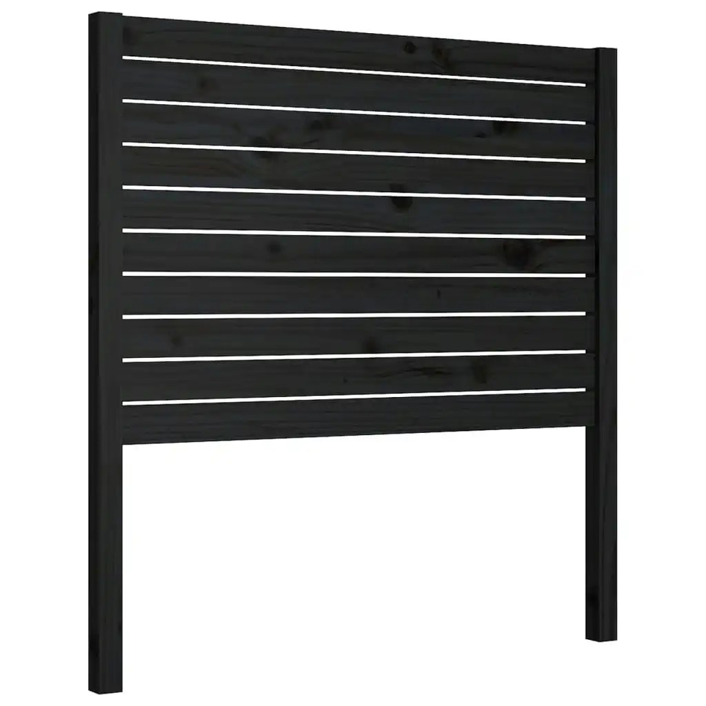 Bed Headboard Black 96x4x100 cm Solid Wood Pine 819004