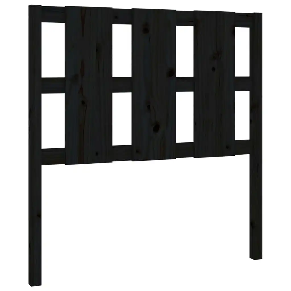 Bed Headboard Black 95.5x4x100 cm Solid Wood Pine 817974