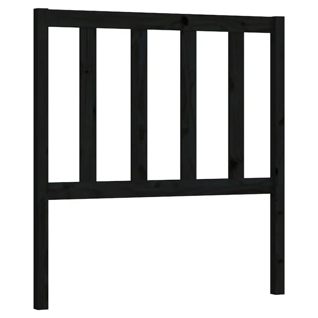 Bed Headboard Black 96x4x100 cm Solid Wood Pine 817724