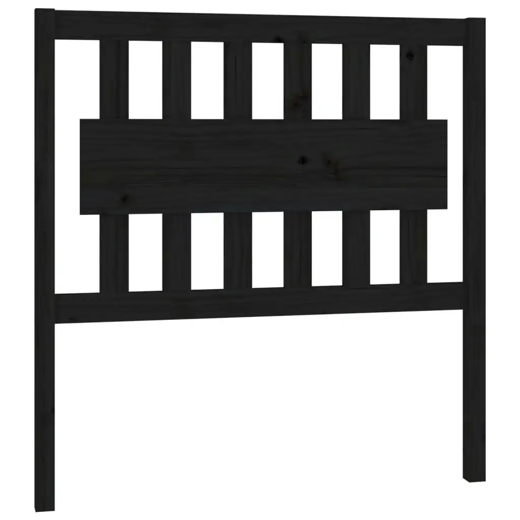 Bed Headboard Black 95.5x4x100 cm Solid Wood Pine 818554