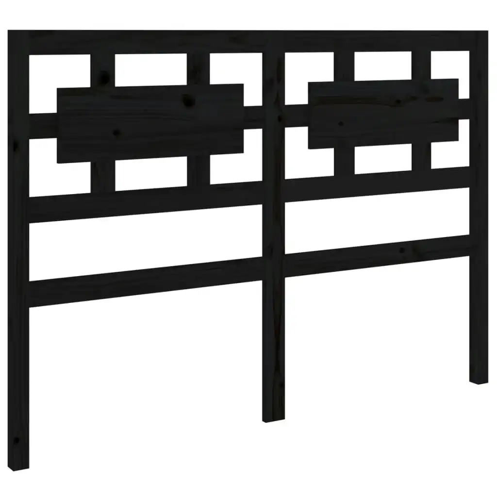 Bed Headboard Black 140.5x4x100 cm Solid Wood Pine 818039