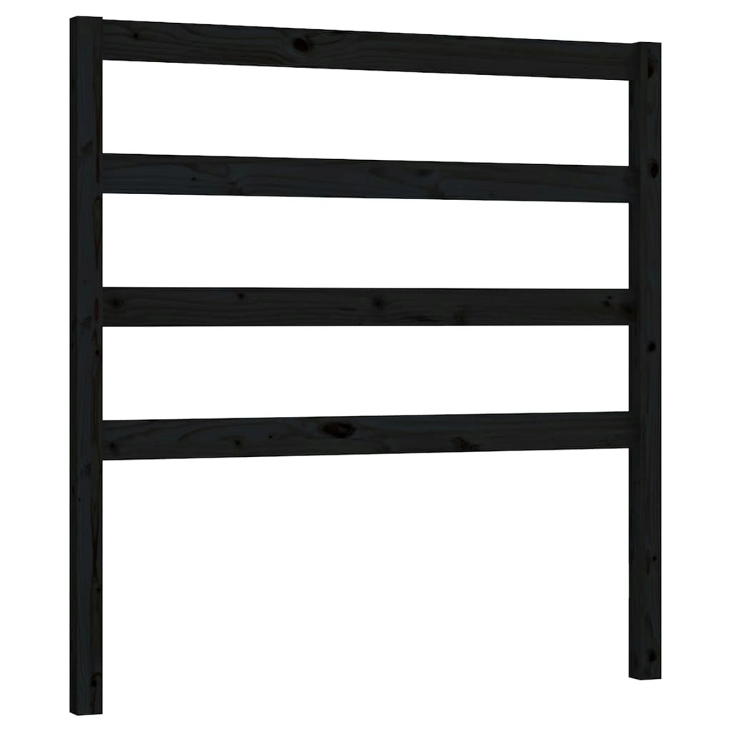 Bed Headboard Black 96 cm Solid Wood Pine 817624