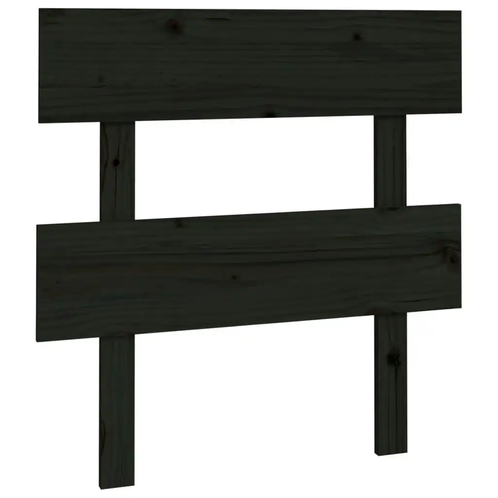 Bed Headboard Black 93.5x3x81 cm Solid Wood Pine 819054